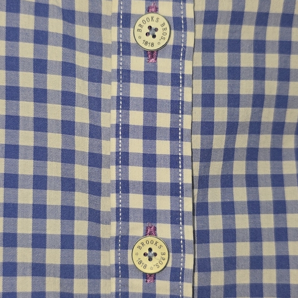 Brooks Brothers 1818 Blue White Checked Long Sleeve Shirt Womens Size 4 - Picture 4 of 13